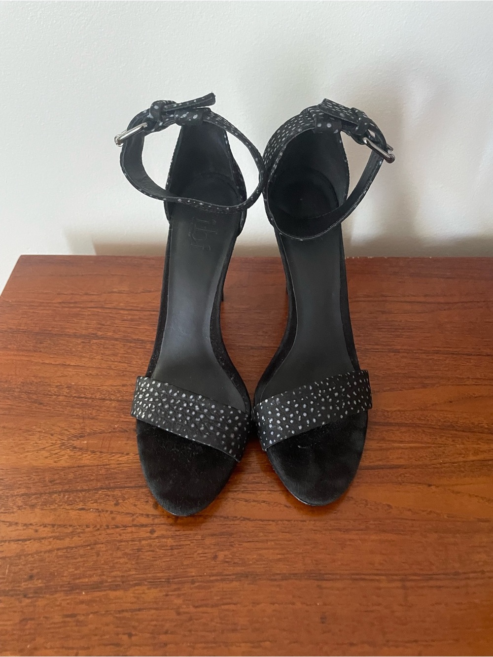 Tibi Black Stud-Embellished leather Ankle-Strap Heels